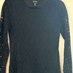 Nicole Miller Elegant Black Lace Maxi Dress